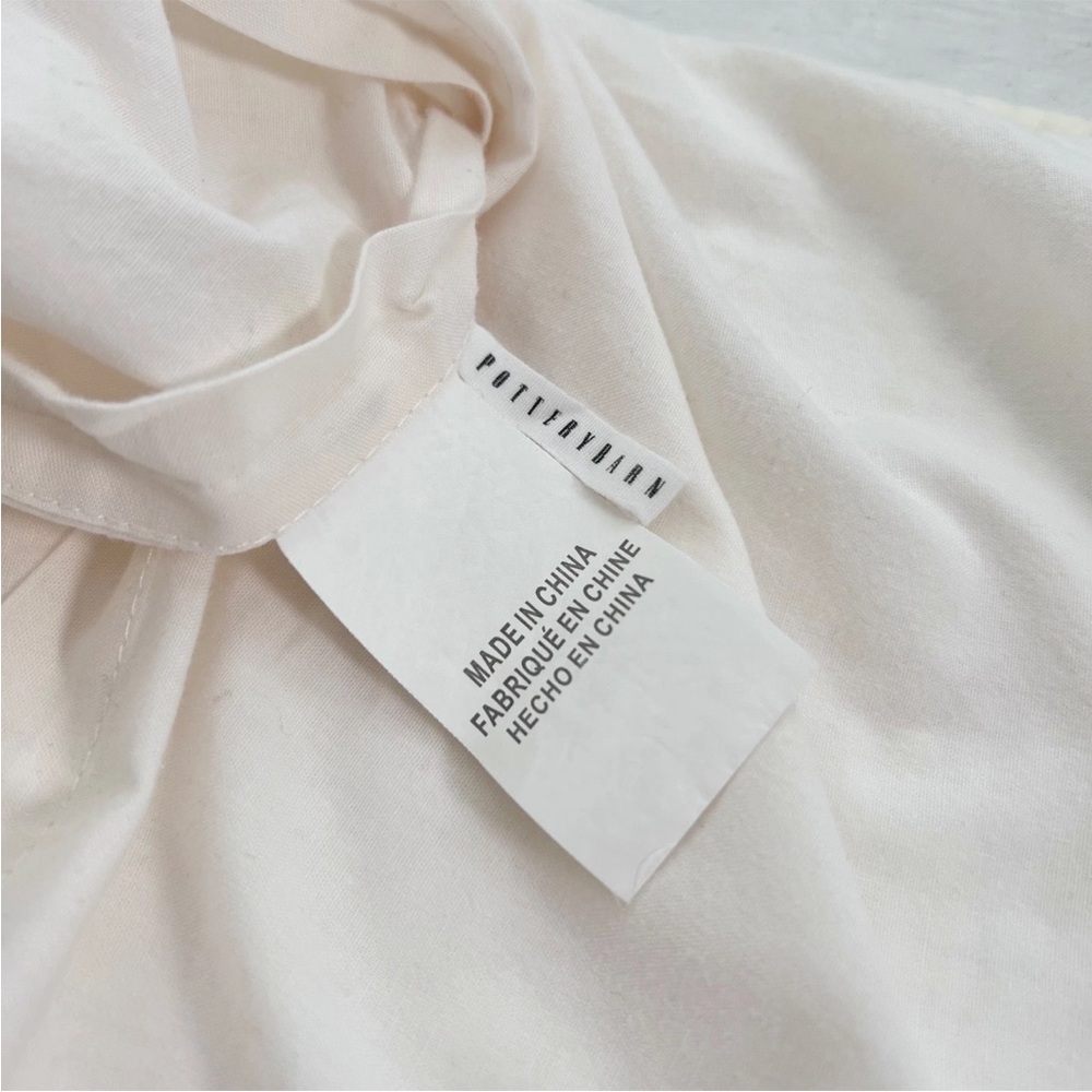 2 Pottery Barn Cotton & Silk Cross Stitch Standard Shams Ivory Cream White Pick - Picture 8 of 9